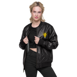 TH!NK unisex Leather Bomber Jacket